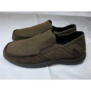 Crocs Santa Cruz Convertible Slip On Loafer Mens 7 Brown Leather Casual Shoe